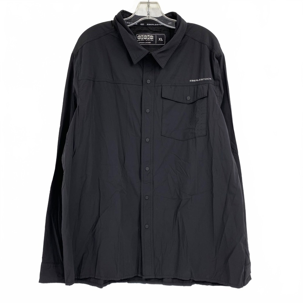 Eberlestock Black Sawtooth Long Sleeve Snap Button Athletic Shirt | XL Regular